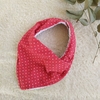 Babero bandana rojo lunares blancos