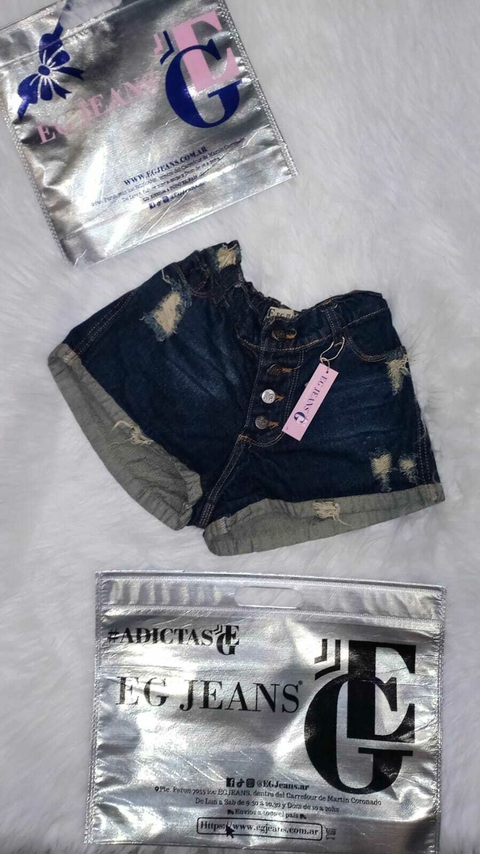 SHORT MOM GABY KIDS OXIDO CON ROTURAS TELA RIGIDA CON BOTONES (414)