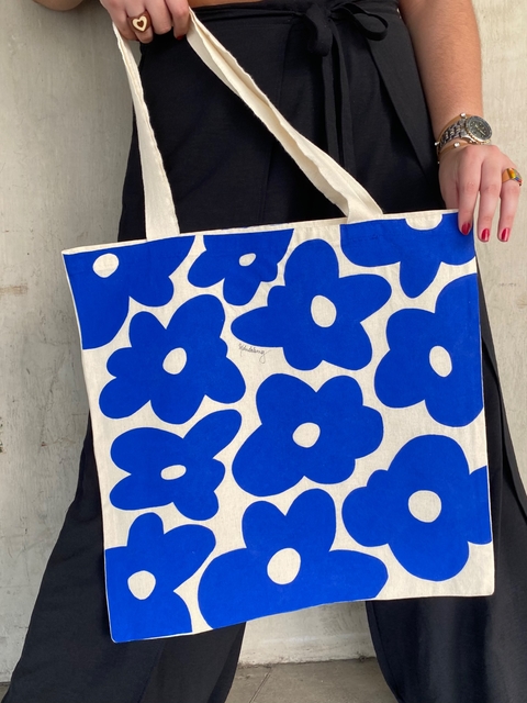 Ecobag Flores Azul