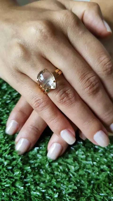ANEL GOTA QUARTZO CRISTAL P - SABEDORIA E PURIFICAÇÃO