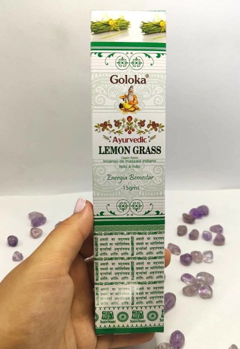 INCENSO GOLOKA AYURVEDIC LEMON GRASS - ENERGIA BEM ESTAR
