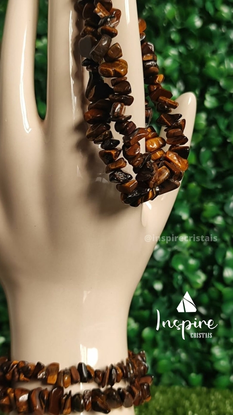 PULSEIRA CASCALHO OLHO DE TIGRE - PROSPERIDADE E PROTEÇÃO