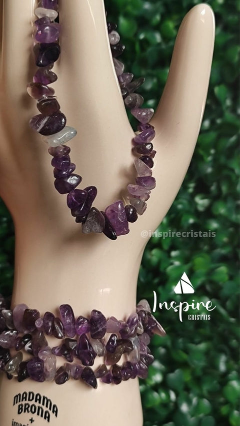 PULSEIRA CASCALHO AMETISTA - ESPIRITUALIDADE