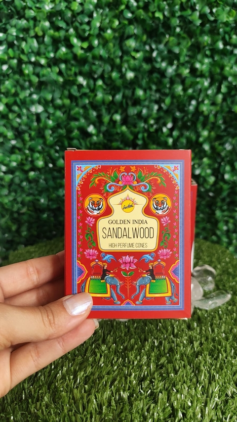 INCENSO GOLDEN INDIA SANDALWOOD CONE - EQUILÍBRIO INTERNO