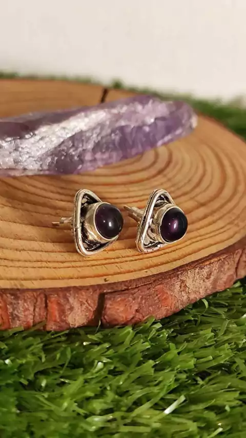 BRINCO BALI AMETISTA BANHO PRATA - ESPIRITUALIDADE