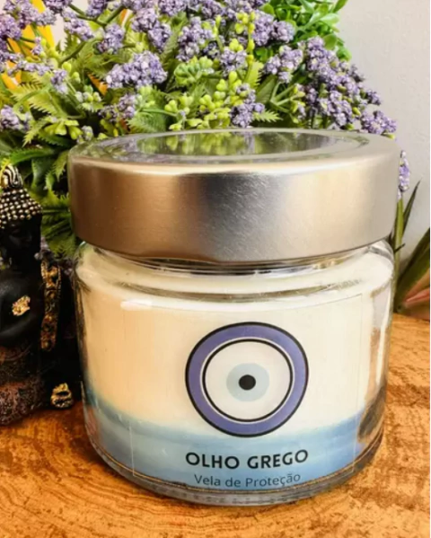 VELA OLHO GREGO COM CRISTAIS 50 HORAS