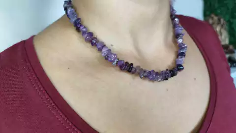 COLAR CASCALHO AMETISTA - ESPIRITUALIDADE