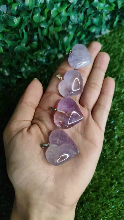 PINGENTE CORAÇÃO LAPIDADO AMETISTA - ESPIRITUALIDADE