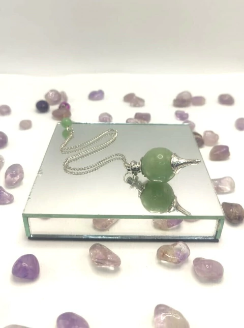 PENDULO ESFERA QUARTZO VERDE - SAÚDE E CURA