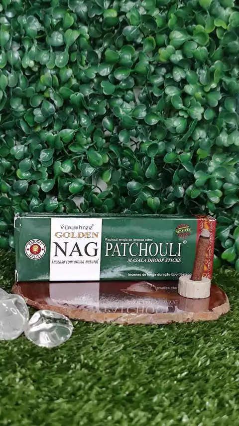 INCENSO GOLDEN NAG PATCHOULI DHOOP - PURIFICAÇÃO DE AMBIENTE