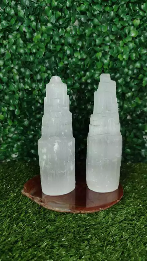 TORRE SELENITA 15 CM - PURIFICAÇÃO E PAZ