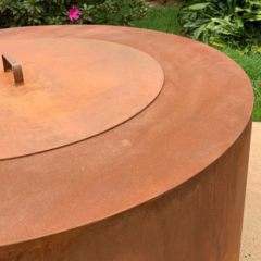 Lareira One Circular em aço corten - comprar online