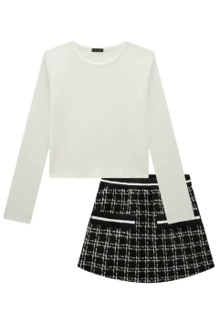 Conjunto Vic&Vicky de Blusa em Canelado Liz e Saia em Tweed Paris na internet