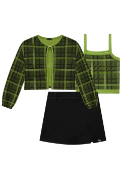 Conjunto Vic&Vicky Trio de Twinset em Lanzinha e Short em Jeans com Elastano na internet