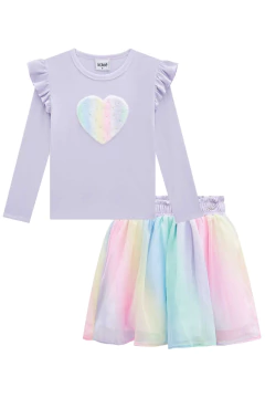 Conjunto Kukiê Coração Colorido - Amora