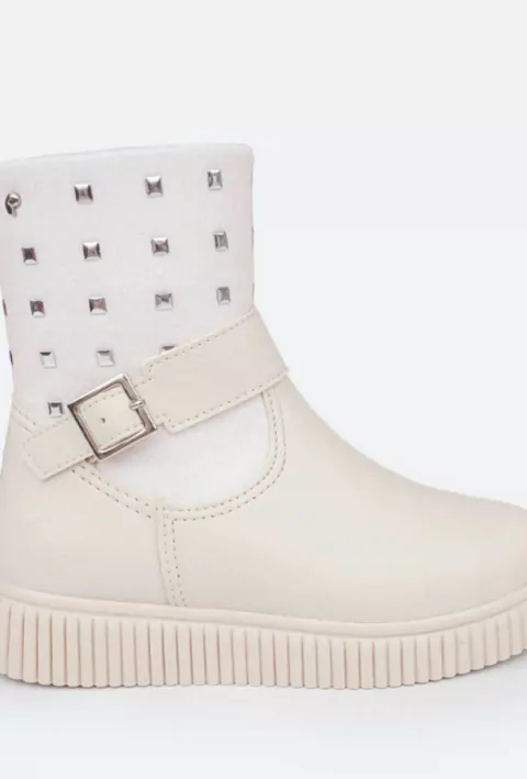 Bota Pampili Glitter e Tachas Nude