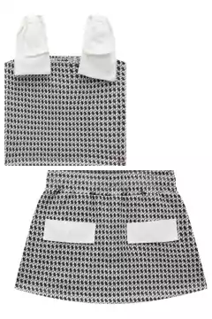 Conjunto Kukiê Blusa e Shor Saia Xadrez - comprar online