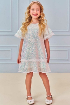 Vestido Kukiê Off White Brilhante