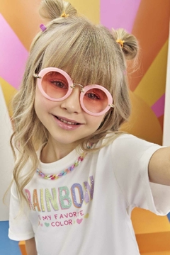Óculos Infanti Rosa Redondo