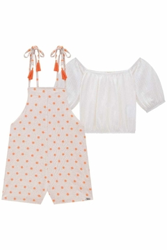 Conjunto Infanti Blusa e Jardineira Bolinhas - Amora
