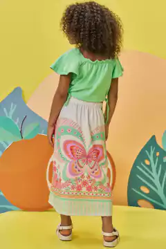Conjunto Infanti Blusa e Saia Borboleta Colorida na internet