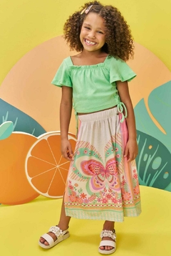 Conjunto Infanti Blusa e Saia Borboleta Colorida - comprar online