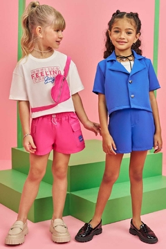 Conjunto Infanti Blusa com Coração e Short Rosa na internet
