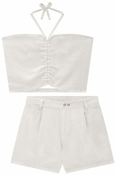 Conjunto Lilimoon Cropped e Short Off White