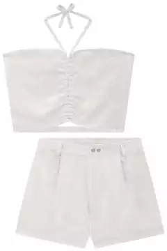 Conjunto Lilimoon Cropped e Short Off White