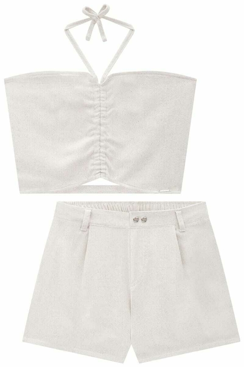 Conjunto Lilimoon Cropped e Short Off White