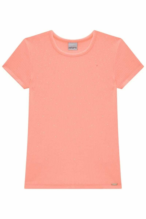 Blusa Infanti Canelado Maui Laranja Neon