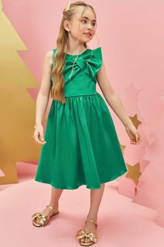 Vestido Infanti Verde Cetim - comprar online
