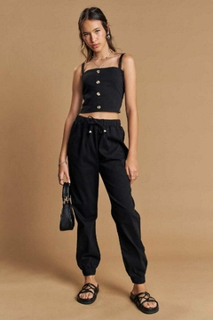 Conjunto Lilimoon Cropped e Calça Jogger Preto