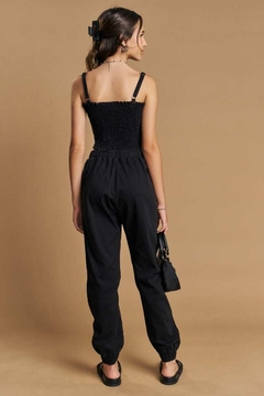 Conjunto Lilimoon Cropped e Calça Jogger Preto - comprar online