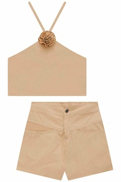 Conjunto Lilimoon Top e Short Bege na internet