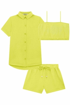 Conjunto Lilimoon Camisa Over, Top e Short Verde na internet