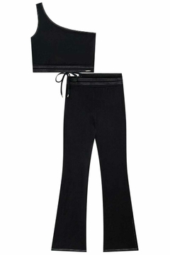 Conjunto Lilimoon Cropped e Calça Flare Preto na internet