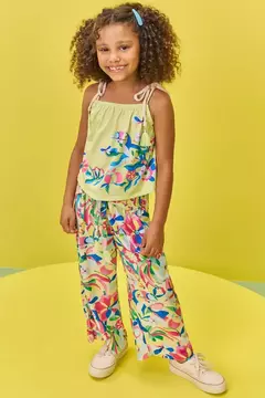 Conjunto Infanti Blusa Boxy Air Flow e Calça Pareô