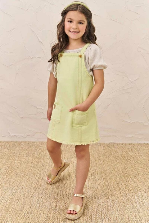 Conjunto Infanti Blusa Boxy e Salopete Sarja Pita