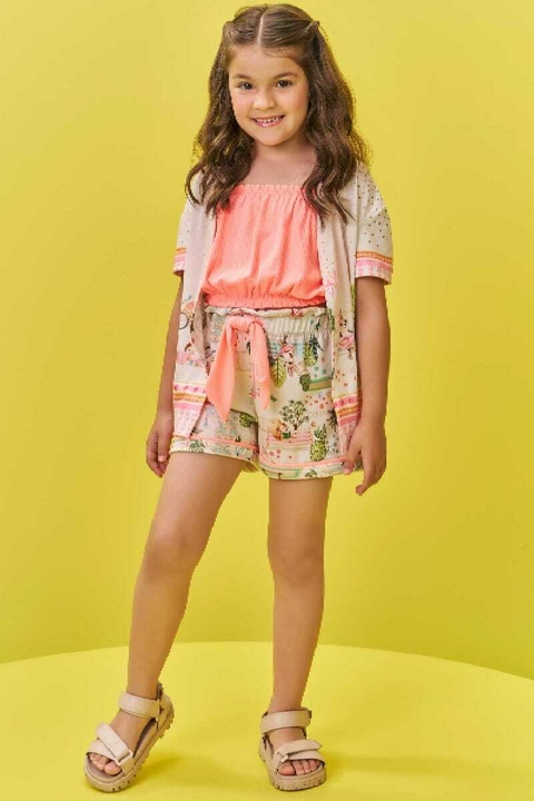 Conjunto Infanti Trio Camisa, Top e Short