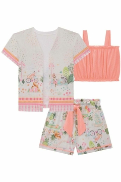 Conjunto Infanti Trio Camisa, Top e Short - Amora