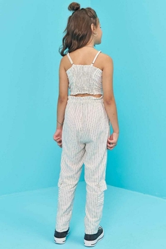 Conjunto Vic&Vicky Top Cropped e Calça em Linho Fio Tinto na internet