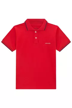 Camisa John Fox Polo Meia Malha Vermelha