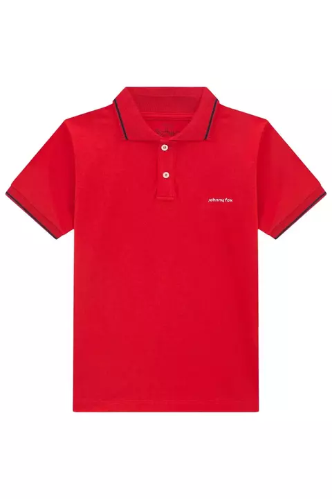 Camisa John Fox Polo Meia Malha Vermelha