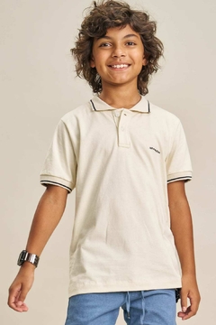 Camisa John Fox Polo Meia Malha Off White