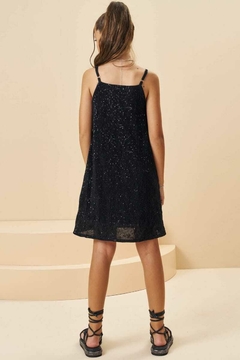 Vestido Vic&Vicky Paetê Plissado Preto na internet