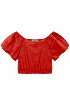Conjunto Infanti Blusa Boxy e Short Saia Vermelho na internet