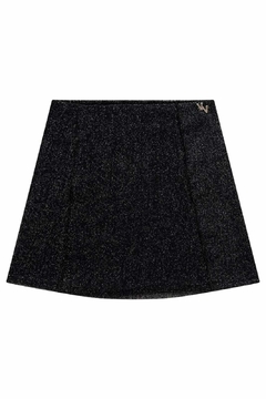 Conjunto Vic&Vicky Top com Sobreposição e Short Saia Preto - Amora