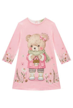 Vestido Kukiê em Malha Comfy Rosa Claro na internet