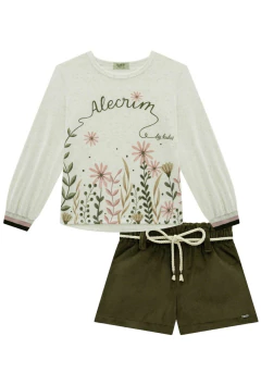 Conjunto Kukiê de Blusa em Malha Power e Shorts - Amora